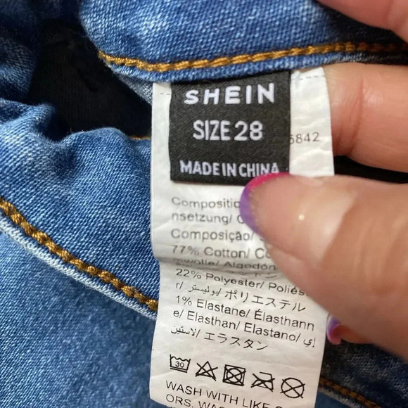 Floral Embroidered Bell Bottom Flare Leg Jeans Shein Lady 28 Fairy Cottagecore - Picture 4 of 9